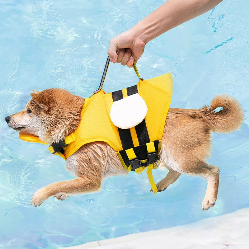 Cute Dog Life Jacket – Adjustable Safety Swim Vest with Grab Handle